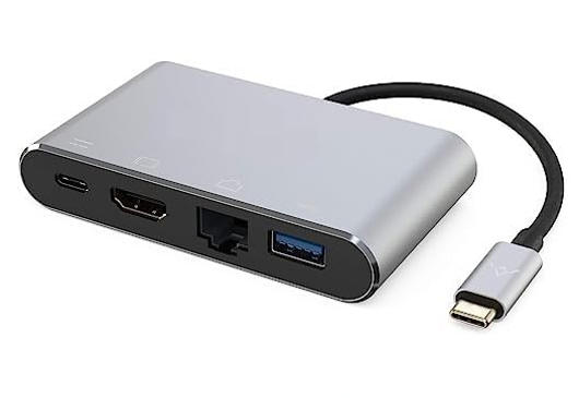 DK 4IN1 TYPE C TO C A HDMI RJ45 Hub Adapter